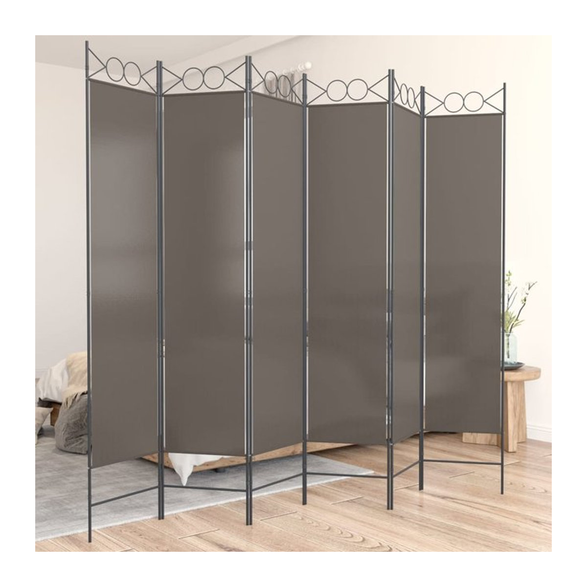 Vidaxl Paravent 6-teilig in Anthrazit, modern und freistehend, B/H: 240 x 200 cm - Bild 1