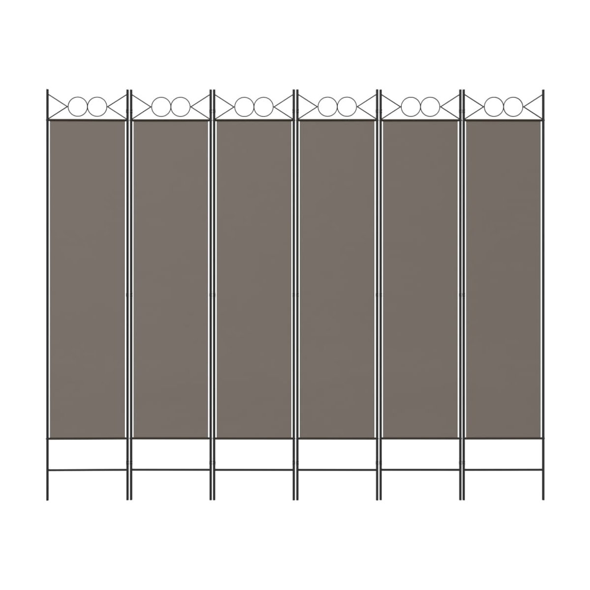 Vidaxl Paravent 6-teilig in Anthrazit, modern und freistehend, B/H: 240 x 200 cm - Bild 3