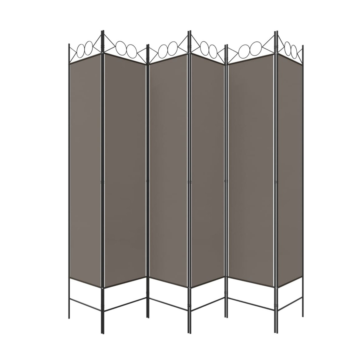 Vidaxl Paravent 6-teilig in Anthrazit, modern und freistehend, B/H: 240 x 200 cm - Bild 4