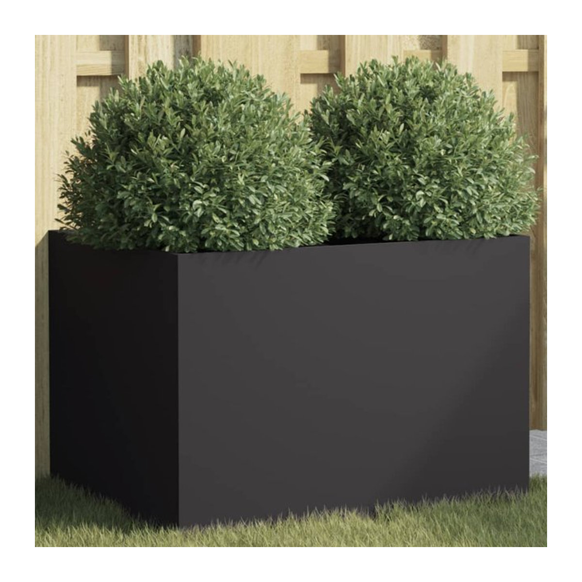 VIDAXL Pflanzkübel aus Stahl in Schwarz für den Garten und Balkon, B/T/H: 62 x 47 x 46 cm - Bild 1