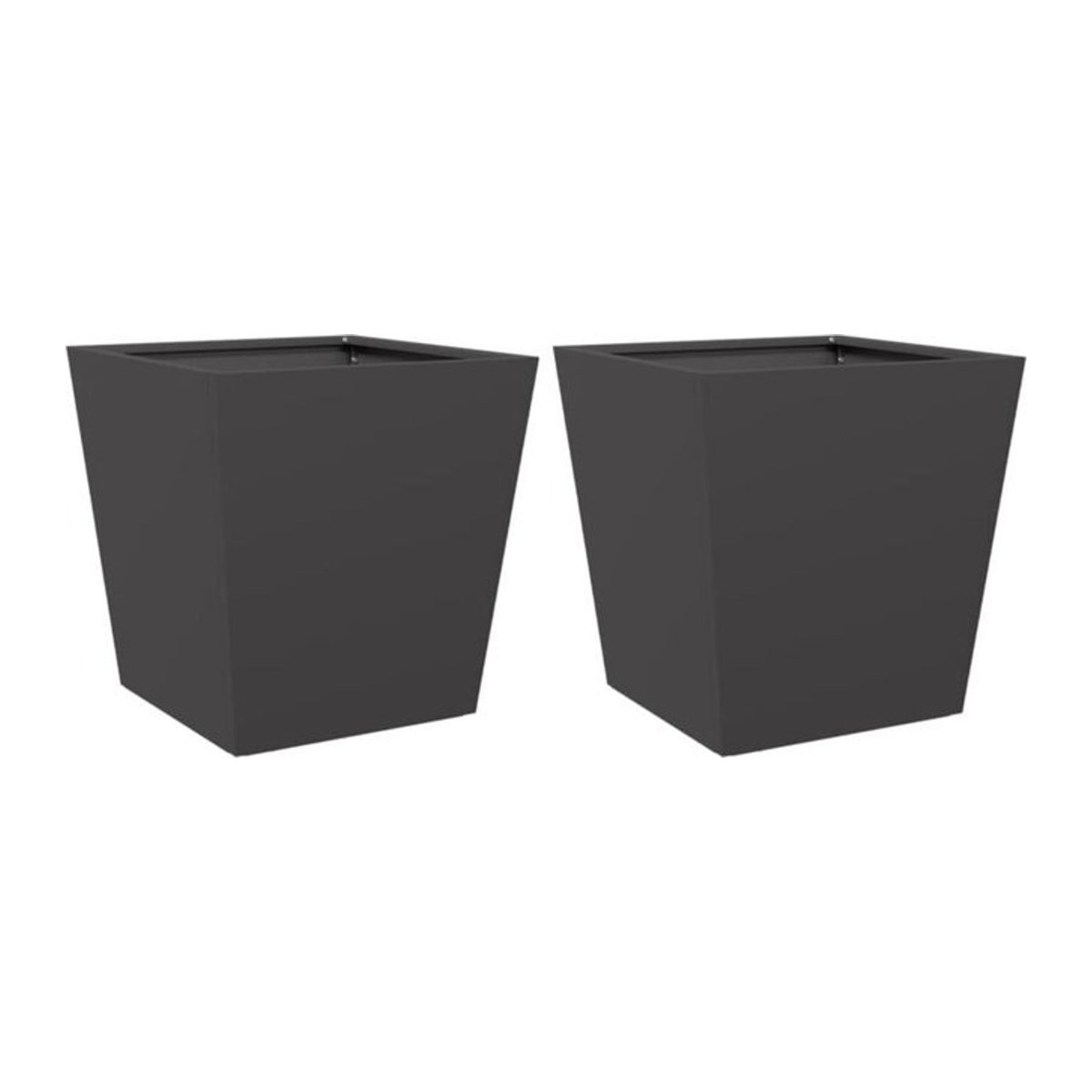 Vidaxl Pflanzkübel Set aus Stahl in Schwarz, 2 Stück, quadratisch, B/T/H: 40 x 40 x 40 cm - Bild 1
