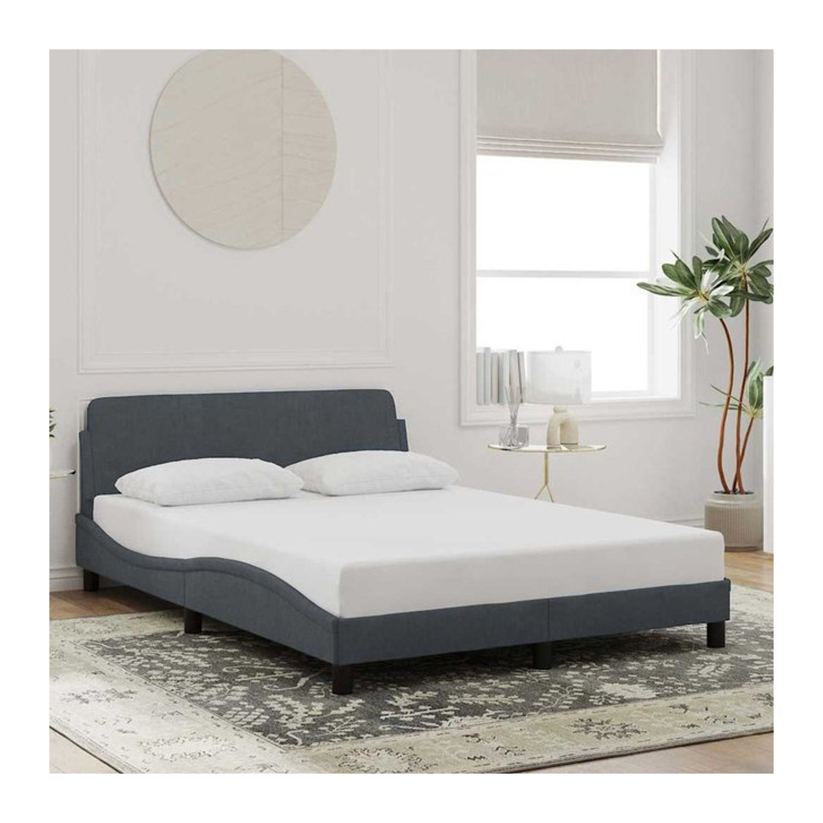 Vidaxl Polsterbett aus Samt in Anthrazit, B/T/H: 120 x 200 cm - Bild 1