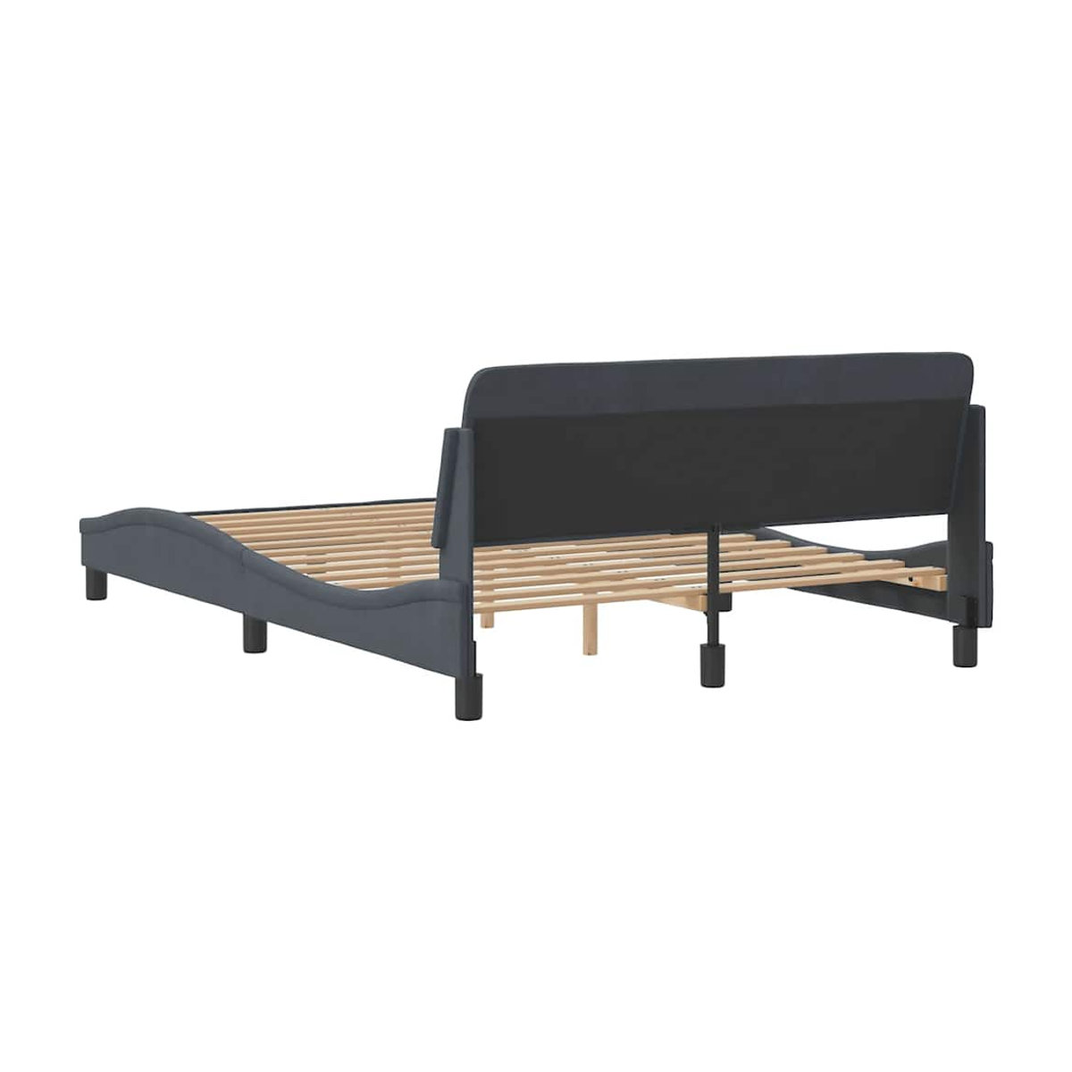 Vidaxl Polsterbett aus Samt in Anthrazit, B/T/H: 120 x 200 cm - Bild 2
