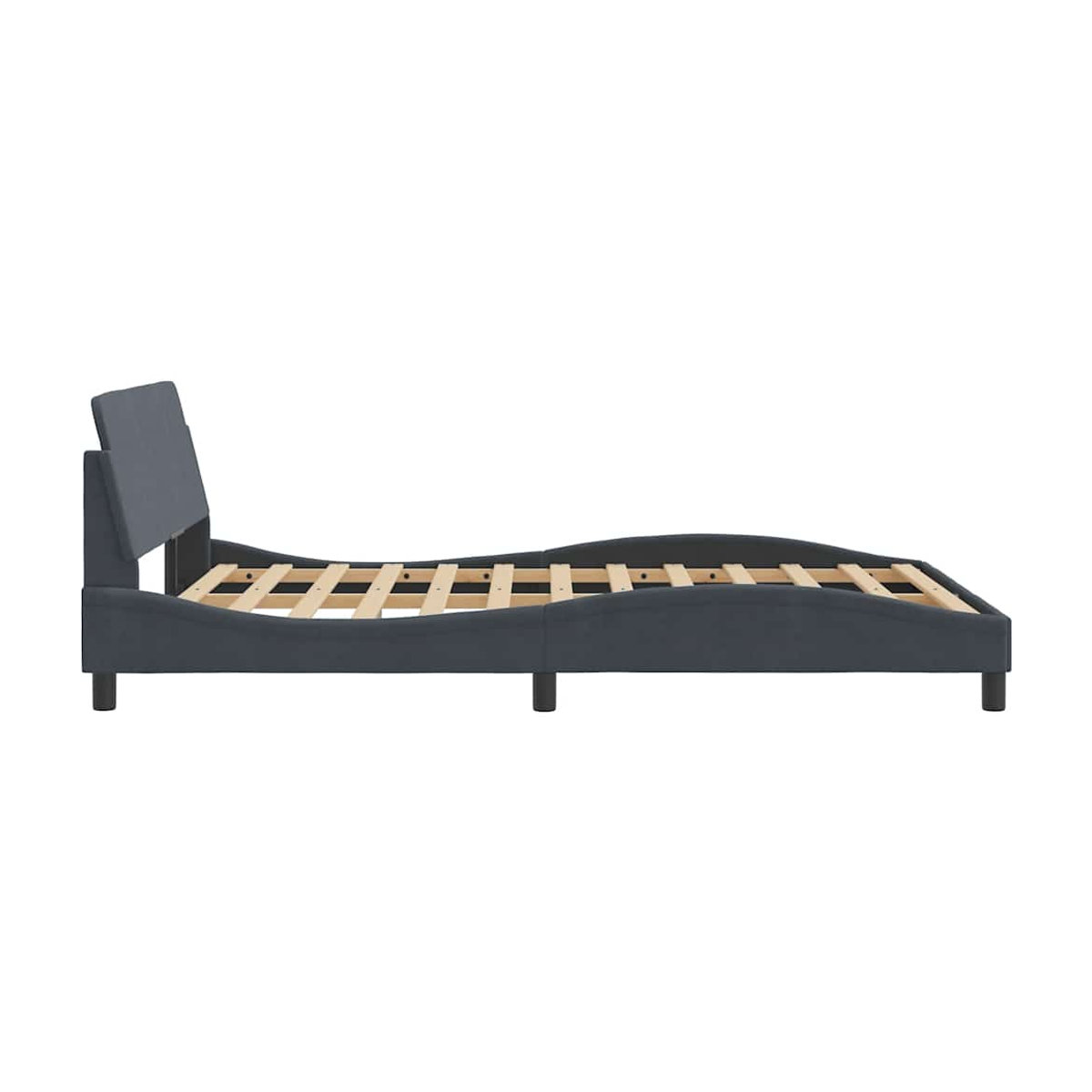 Vidaxl Polsterbett aus Samt in Anthrazit, B/T/H: 120 x 200 cm - Bild 3
