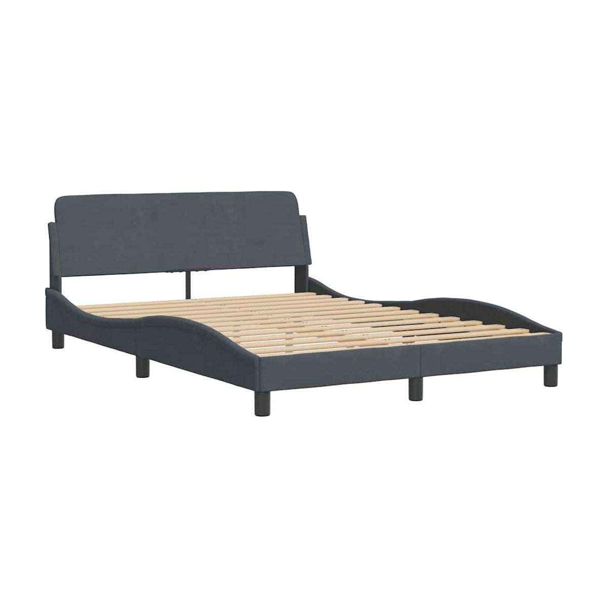 Vidaxl Polsterbett aus Samt in Anthrazit, B/T/H: 120 x 200 cm - Bild 4