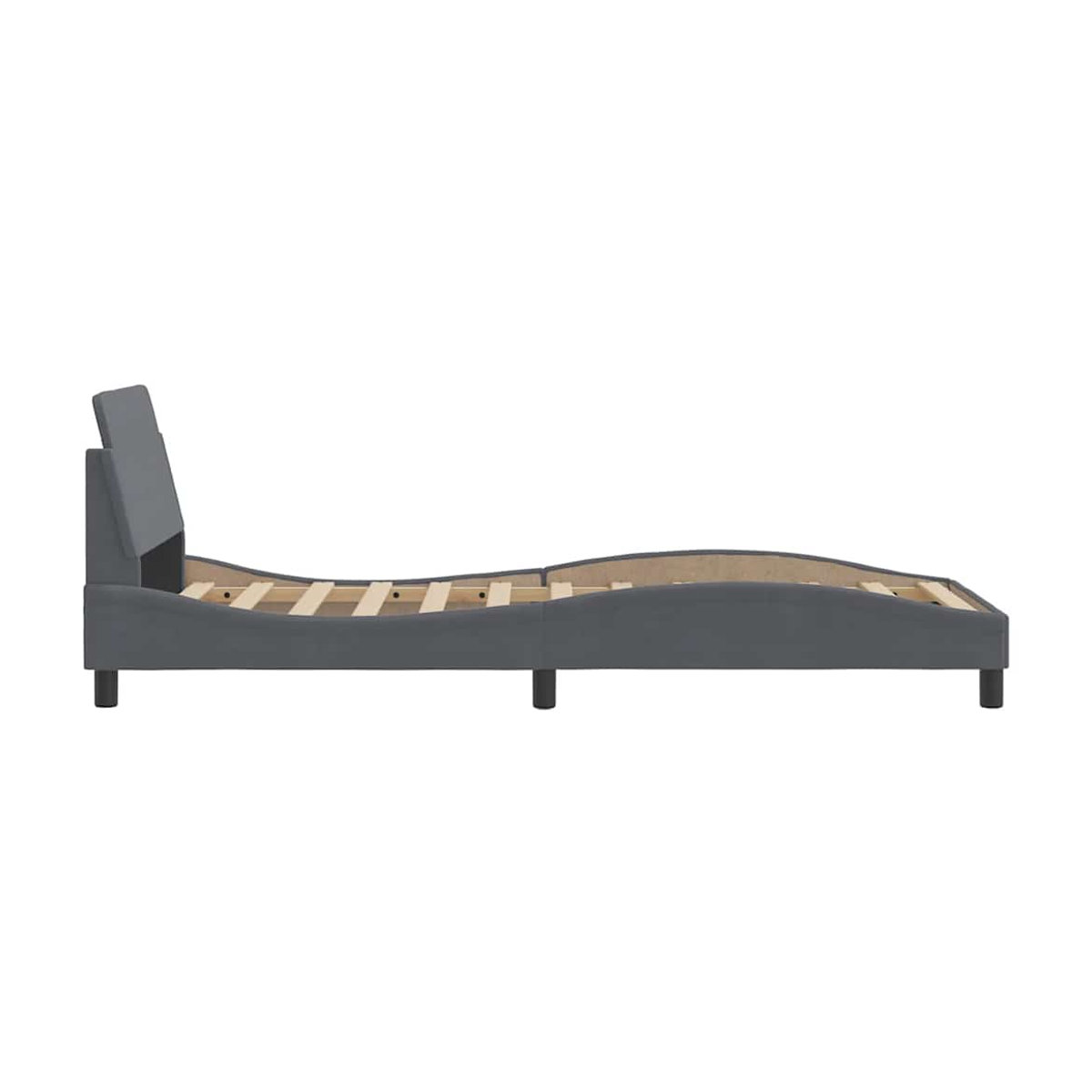 Vidaxl Polsterbett aus Samt in Anthrazit, B/T/H: 90 x 200 cm - Bild 3