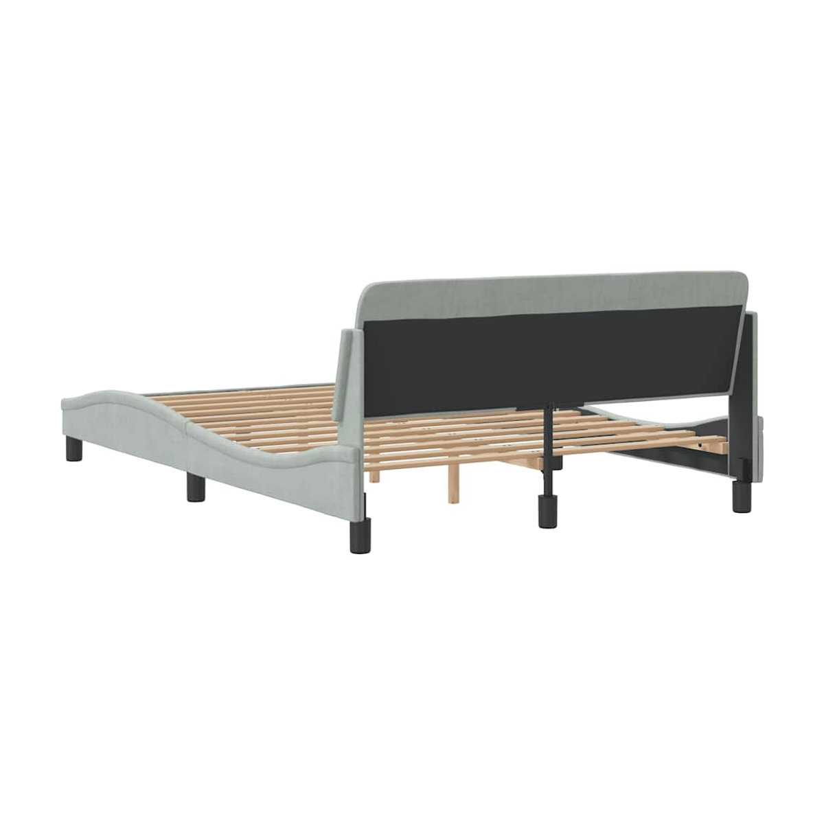 Vidaxl Polsterbett aus Samt in Grau, B/T/H: 120 x 200 cm - Bild 2