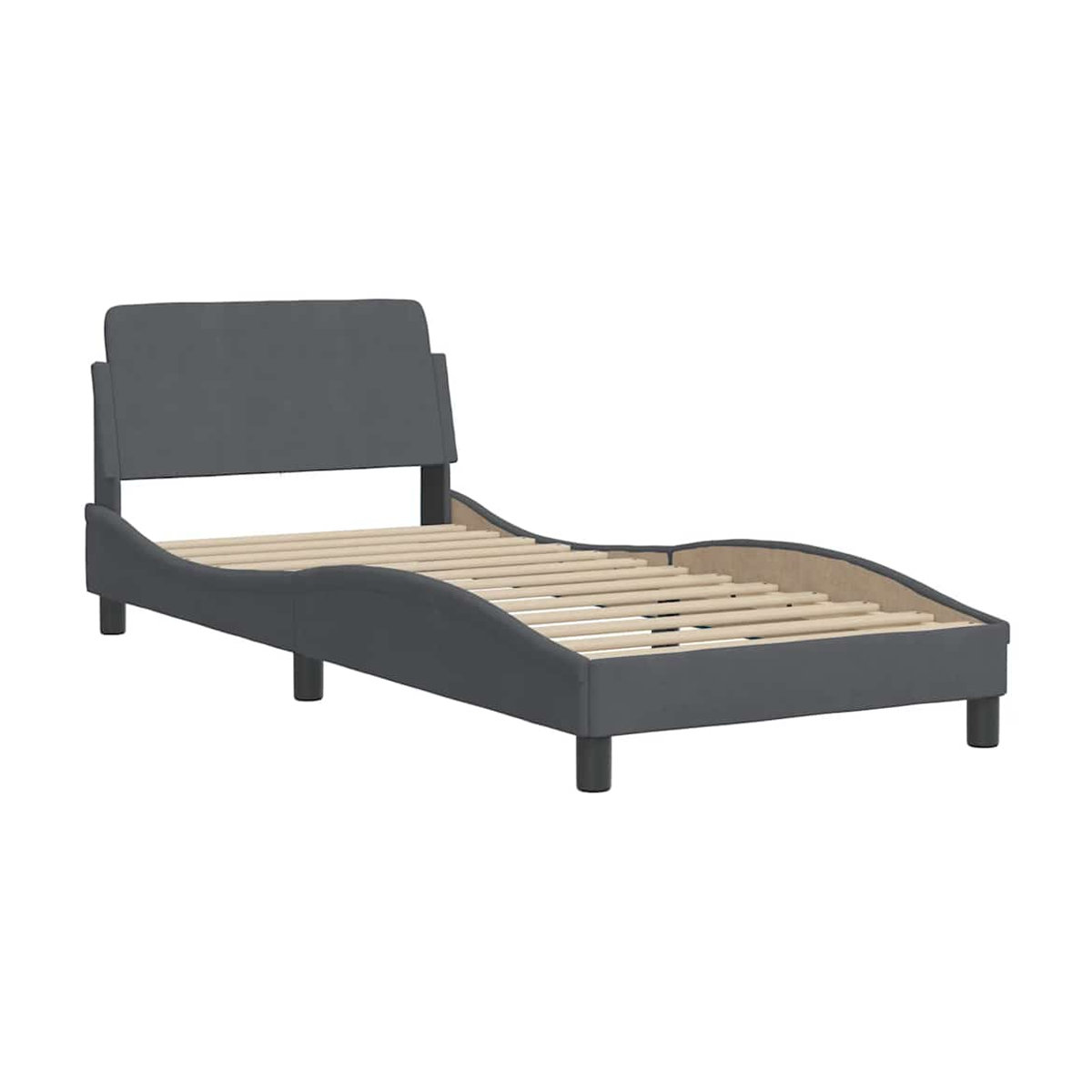 Vidaxl Polsterbett aus Samt in Grau, B/T/H: 90 x 190 cm - Bild 1