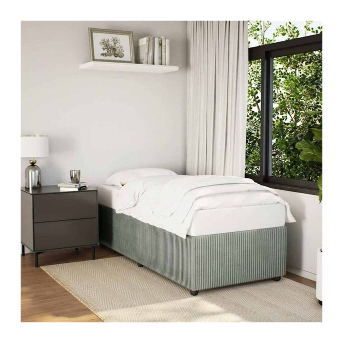 Vidaxl Polsterbett aus Samt in Grau, Modernes Bettgestell ohne Matratze, B/T/H: 80 x 200 x 46 cm - Bild 1
