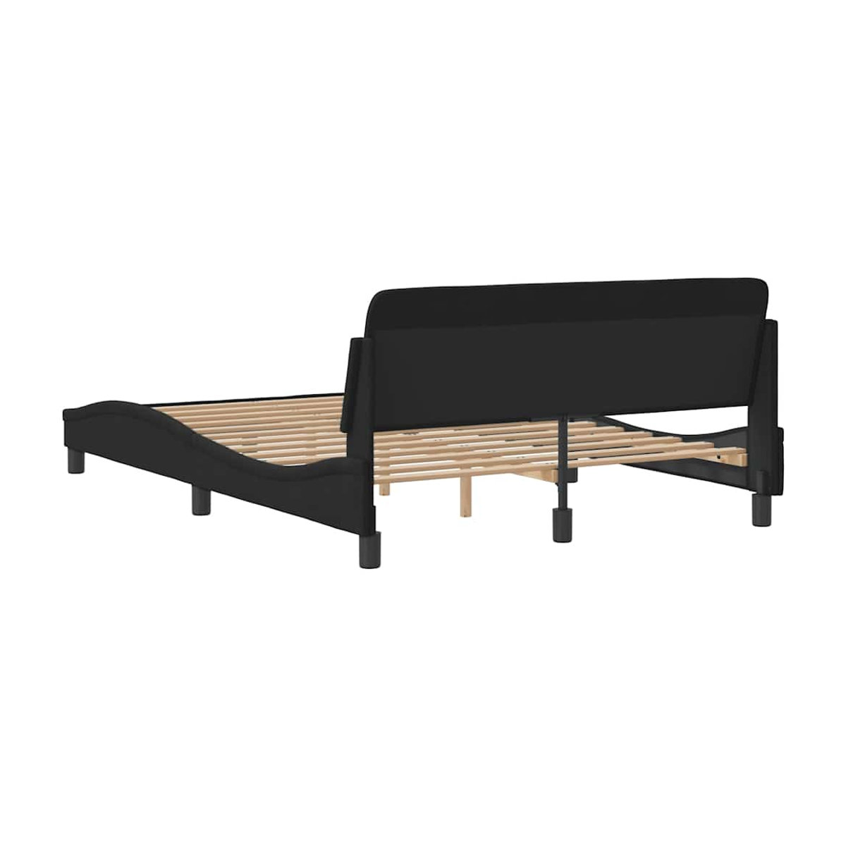 Vidaxl Polsterbett aus Samt in Schwarz, B/T/H: 120 x 200 cm - Bild 2