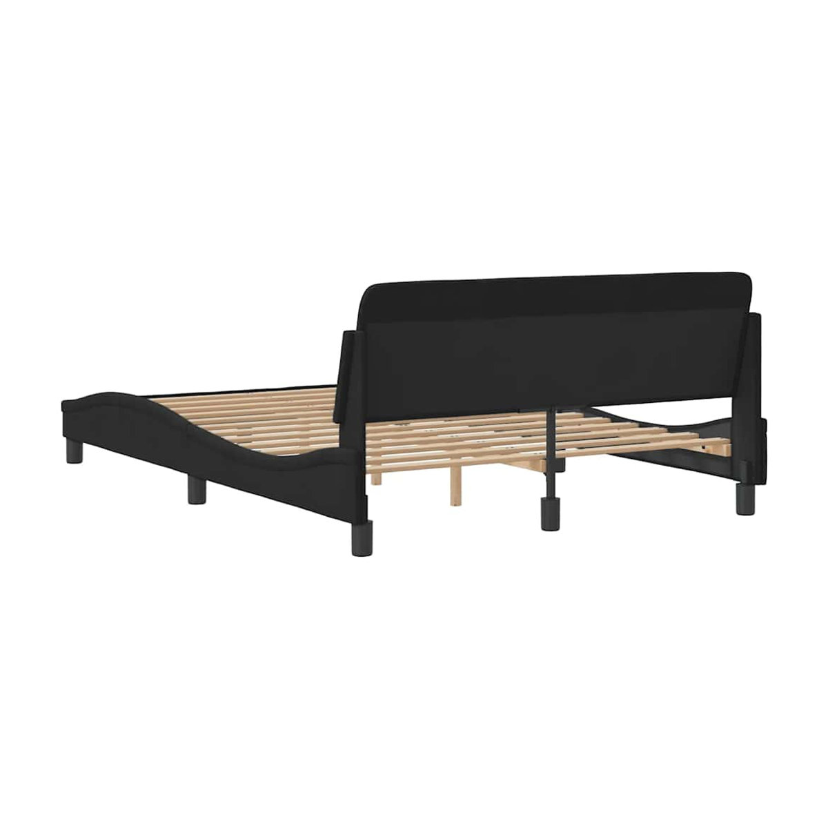 Vidaxl Polsterbett aus Samt in Schwarz, Modernes Bettgestell ohne Matratze, B/T: 140 x 200 cm - Bild 4