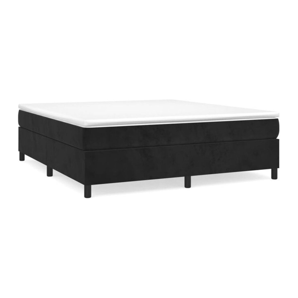 Vidaxl Polsterbett aus Samt und Holzwerkstoff in Schwarz B/T/H: 200 x 200 x 35 cm - Bild 1