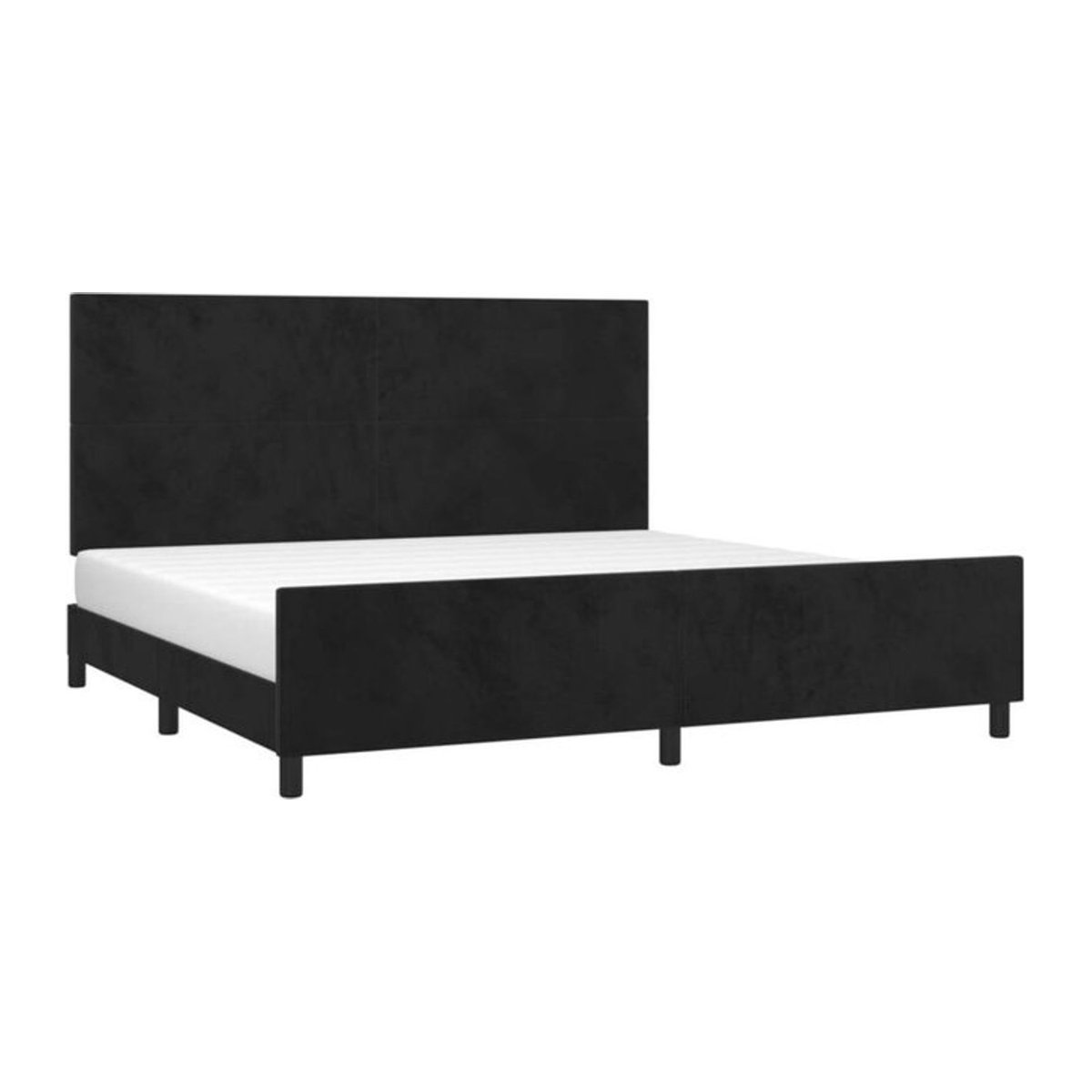 Vidaxl Polsterbett aus Samt und Holzwerkstoff in Schwarz, Modernes Bettgestell ohne Matratze B: 200 cm x T: 200 cm - Bild 1