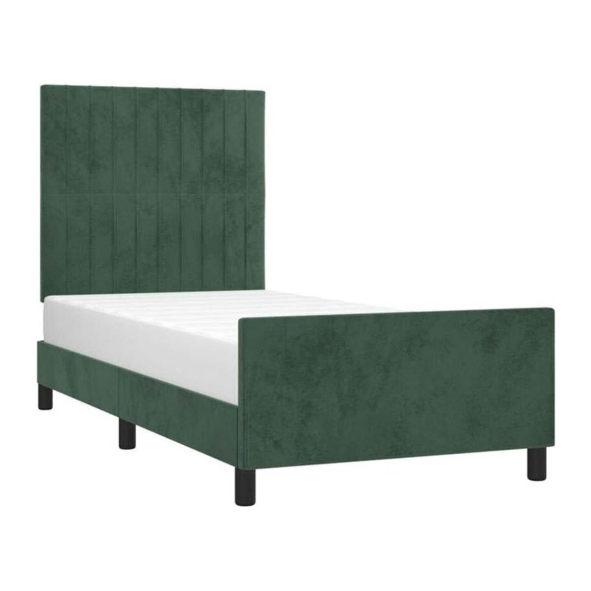 Vidaxl Polsterbett aus Samt und Massivholz in Grün, B/T/H: 80 x 200 x 83 cm - Bild 1