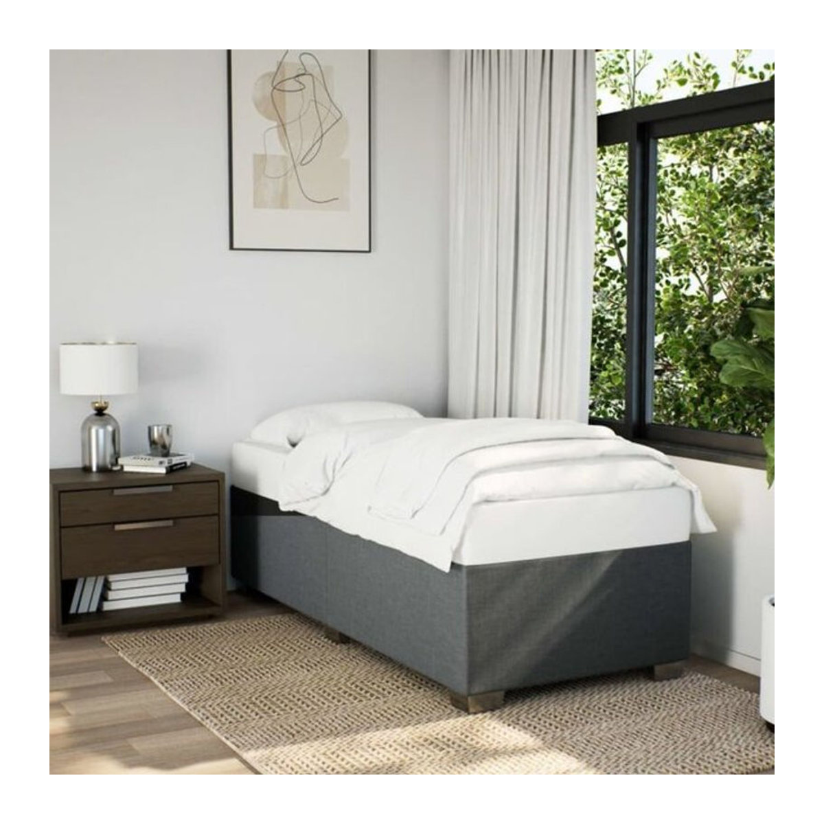 vidaxl Polsterbett aus Stoff in Anthrazit und Grau, B/T/H: 80 x 200 x 46 cm - Bild 1