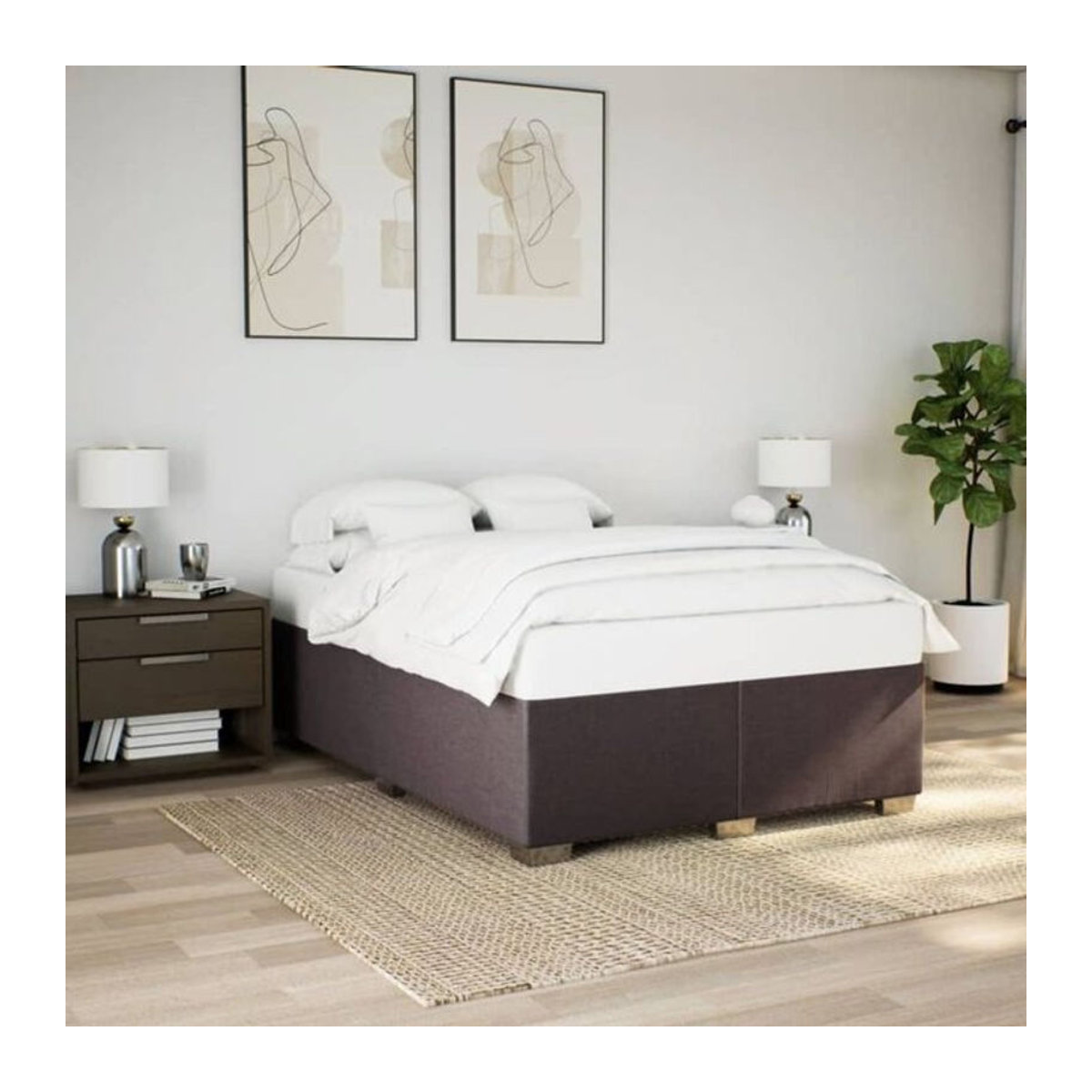 vidaxl Polsterbett aus Stoff und Holzwerkstoff in Braun, B/T/H: 160 x 200 x 46 cm - Bild 1