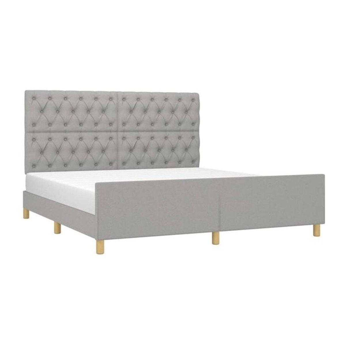 Vidaxl Polsterbett aus Stoff und Holzwerkstoff in Grau, B/T/H: 160 x 200 x 118 cm - Bild 1
