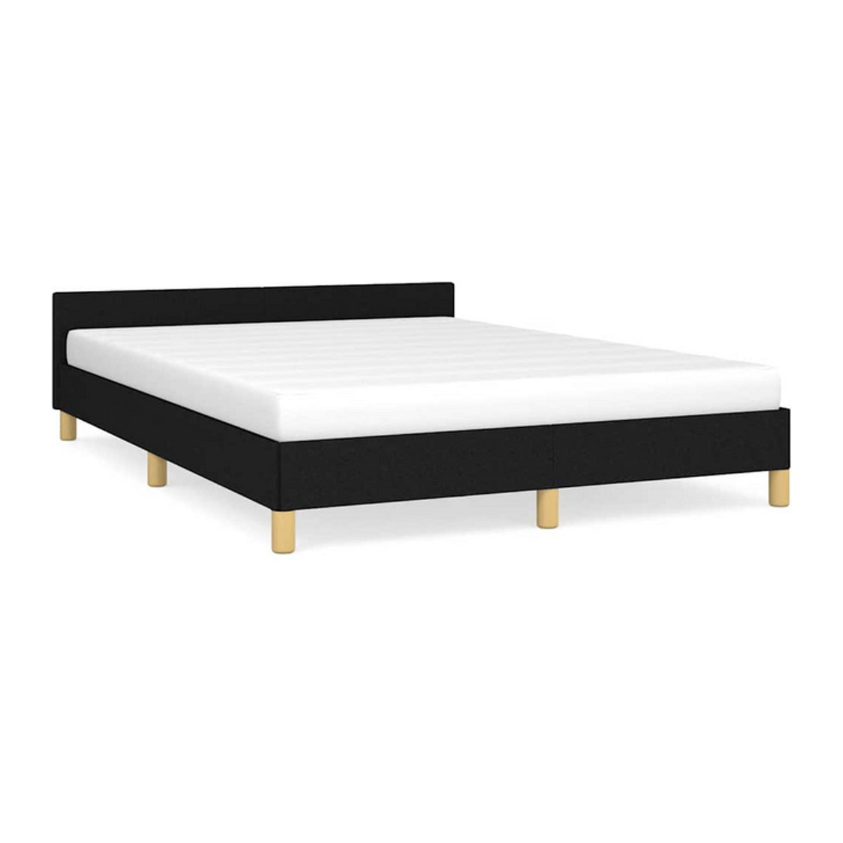 vidaxl Polsterbett aus Stoff und Holzwerkstoff in Schwarz, B/T/H: 140 x 200 cm - Bild 1