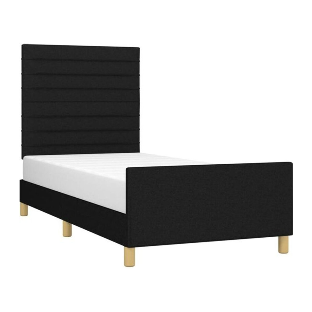 vidaxl Polsterbett aus Stoff und Holzwerkstoff in Schwarz B/T/H: 80 x 200 cm - Bild 1