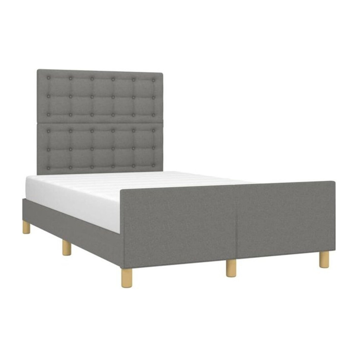 vidaxl Polsterbett aus Stoff und Massivholz in Anthrazit, B/T/H: 200 x 120 x 128 cm - Bild 1