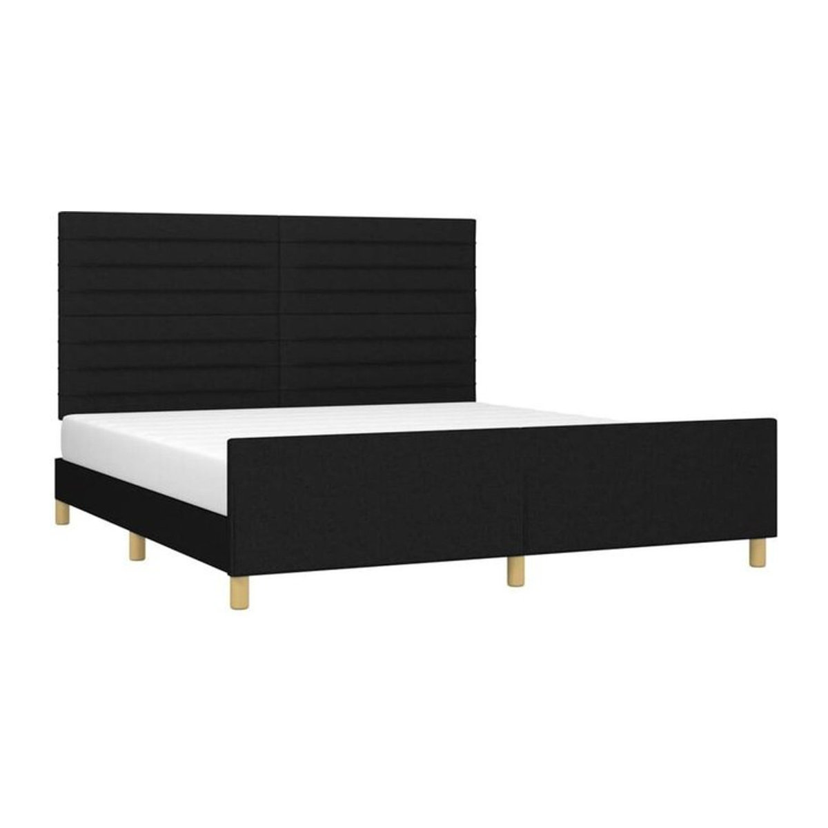 vidaxl Polsterbett aus Stoff und Massivholz in Schwarz B/T/H: 160 x 200 cm - Bild 1