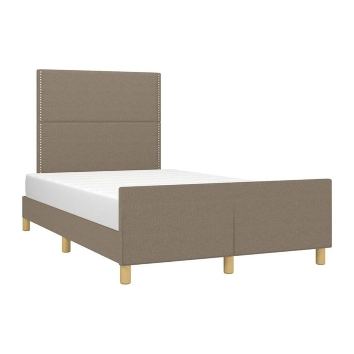 Vidaxl Polsterbett aus Stoff und Massivholz in Taupe Meliert B/T/H: 120 x 200 x 128 cm - Bild 1