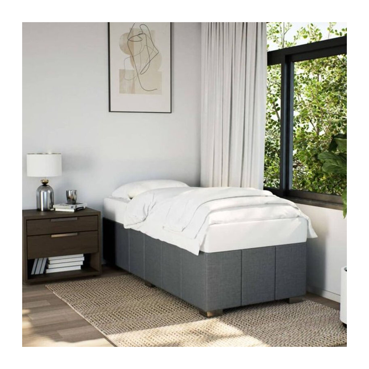 vidaxl Polsterbett in Anthrazit aus Stoff und Holzwerkstoff, B/T: 90 x 190 cm - Bild 1