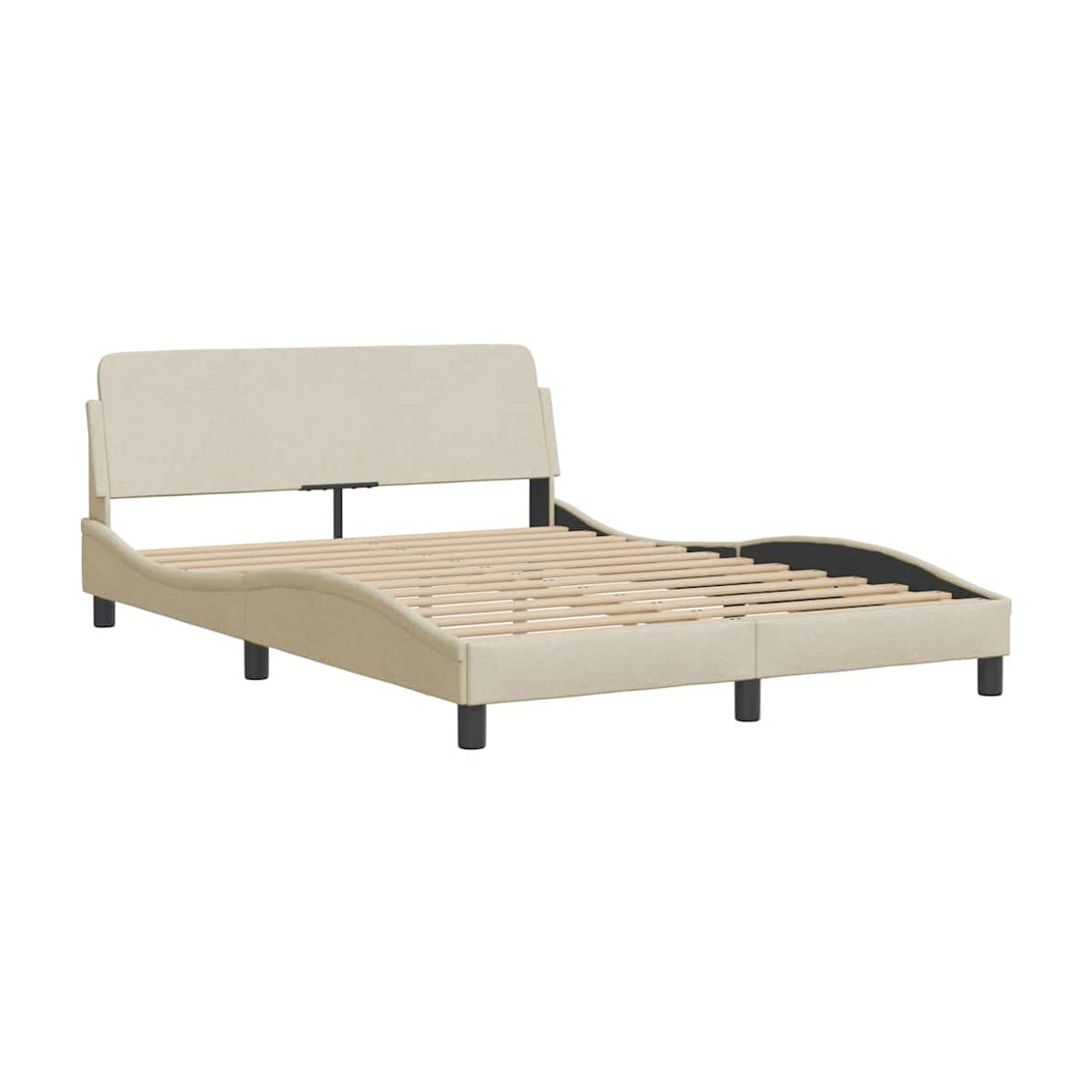 Vidaxl Polsterbett in Beige, Modernes Stoffbett ohne Matratze, B/T/H: 140 x 200 cm - Bild 1