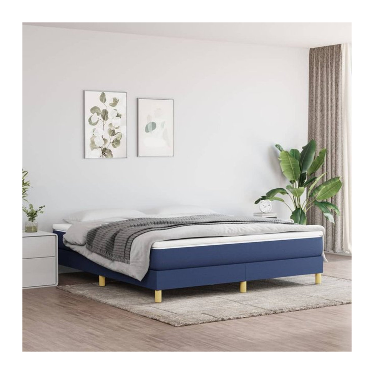 Vidaxl Polsterbett in Blau mit Stoffbezug, B/T: 180 x 200 cm - Bild 1