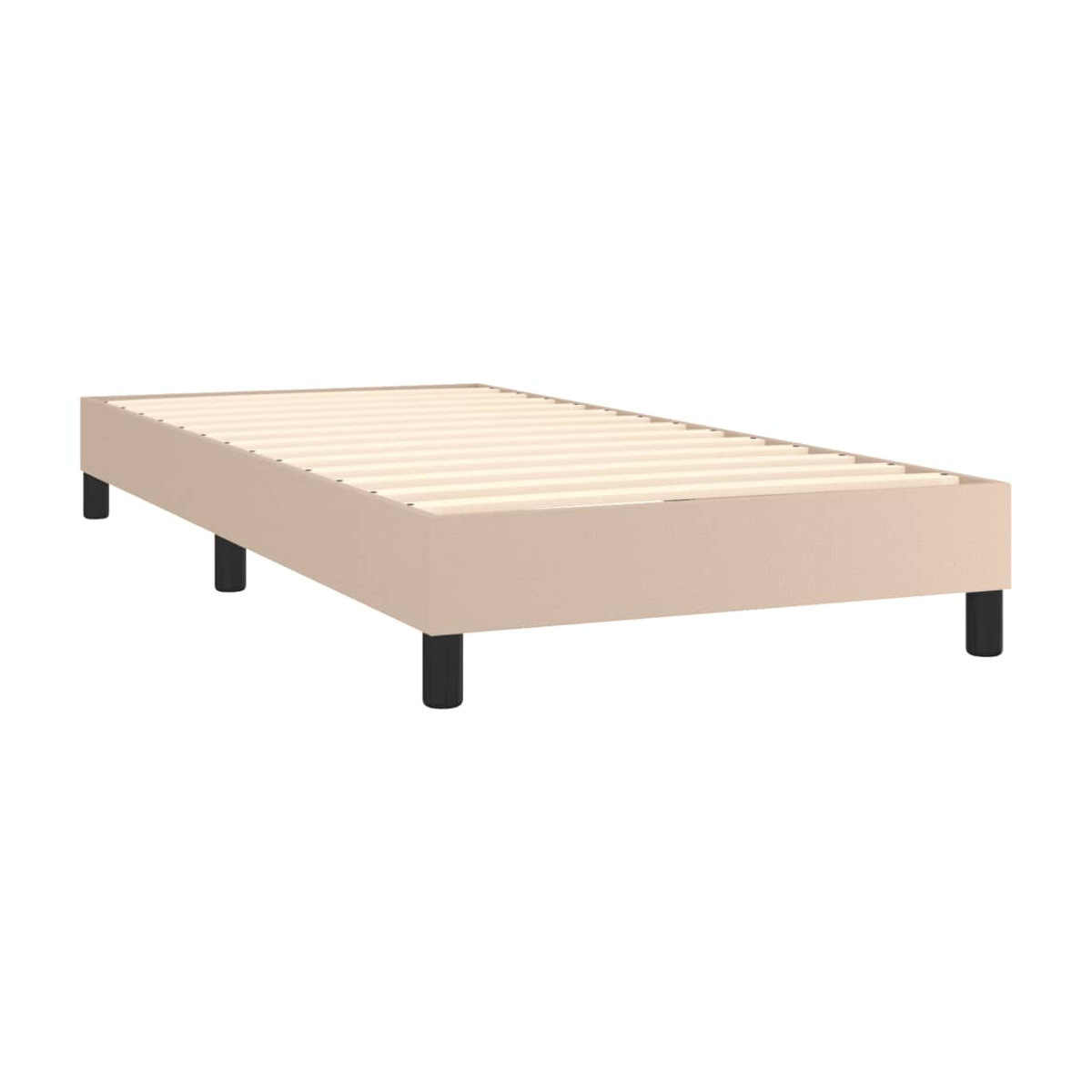 Vidaxl Polsterbett in Braun/Beige mit Kunstleder Bezug, Modernes Polsterbett, B/T: 80 x 200 cm - Bild 2