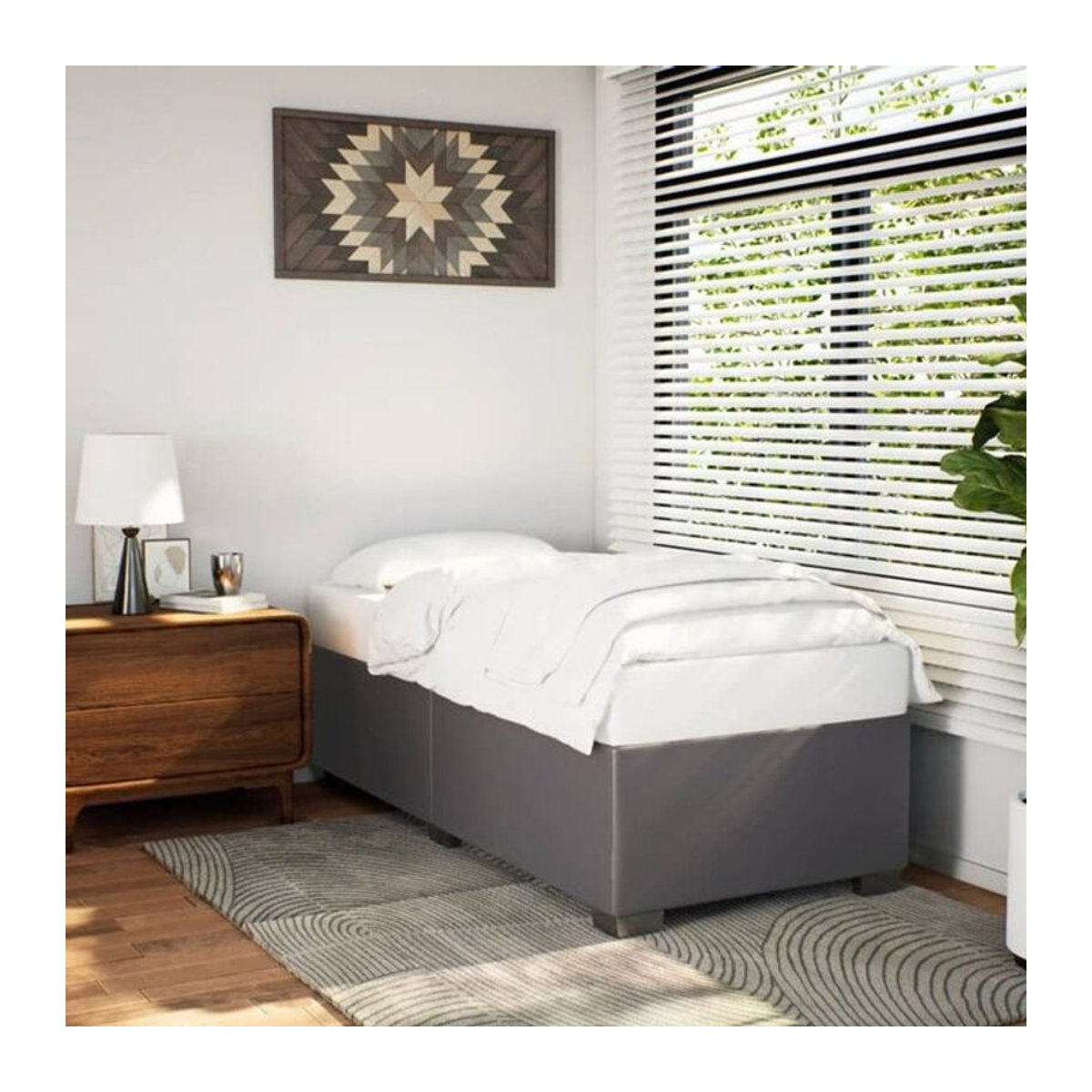 Vidaxl Polsterbett in Grau aus Kunstleder und Holzwerkstoff, B/T/H: 90 x 190 x 46 cm - Bild 1