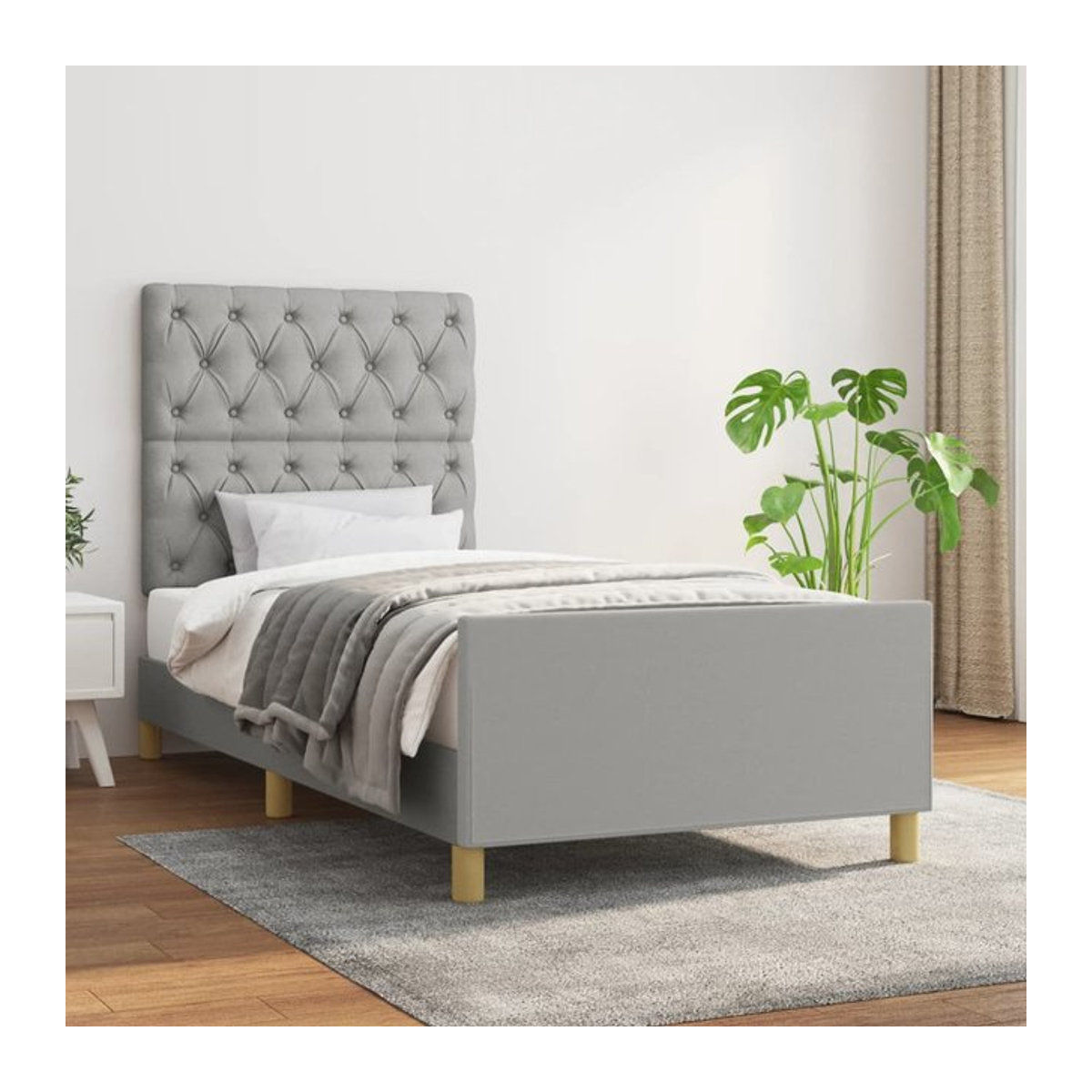 Vidaxl Polsterbett in Grau mit Stoffbezug, B/T: 80 x 200 cm - Bild 1