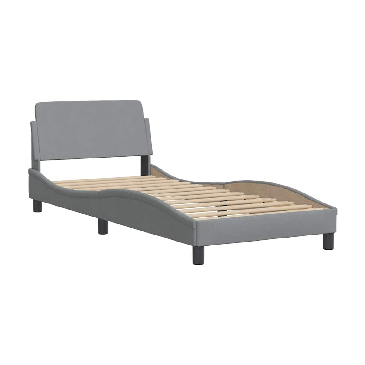 Vidaxl Polsterbett in Grau mit Stoffbezug, Modernes Bettgestell ohne Matratze, B: 80 cm, L: 200 cm - Bild 2