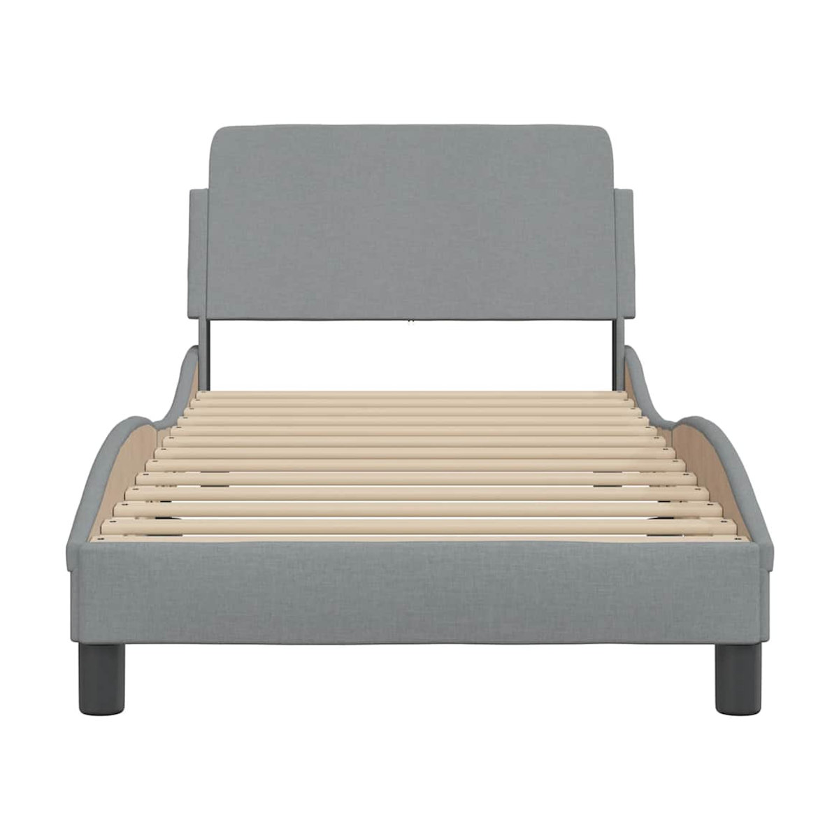 Vidaxl Polsterbett in Grau mit Stoffbezug, Modernes Bettgestell ohne Matratze, B: 80 cm, L: 200 cm - Bild 3