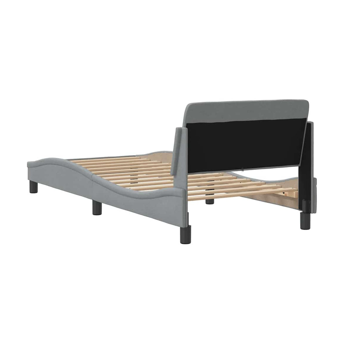 Vidaxl Polsterbett in Grau mit Stoffbezug, Modernes Bettgestell ohne Matratze, B: 80 cm, L: 200 cm - Bild 4