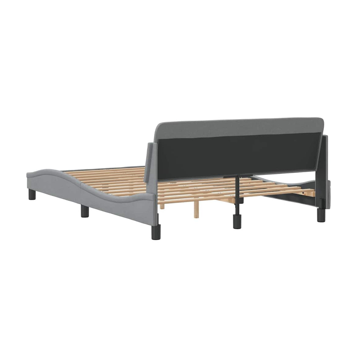 Vidaxl Polsterbett in Grau mit Stoffbezug, Modernes Bettgestell ohne Matratze, B/T: 140 x 200 cm - Bild 2
