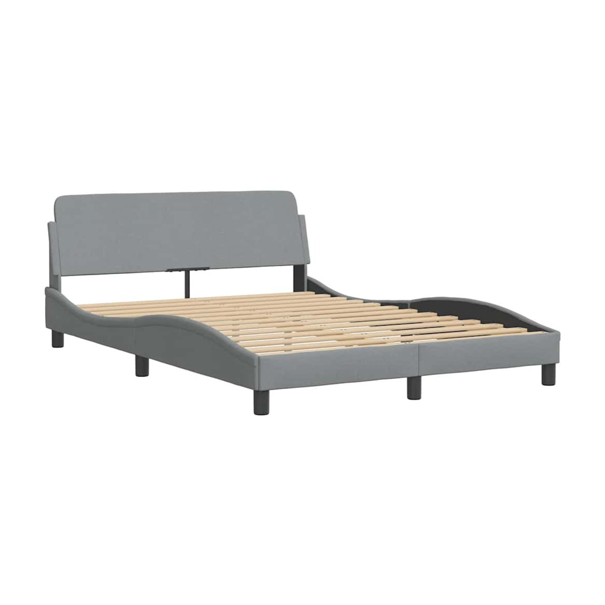 Vidaxl Polsterbett in Grau mit Stoffbezug, Modernes Bettgestell ohne Matratze, B/T: 140 x 200 cm - Bild 3