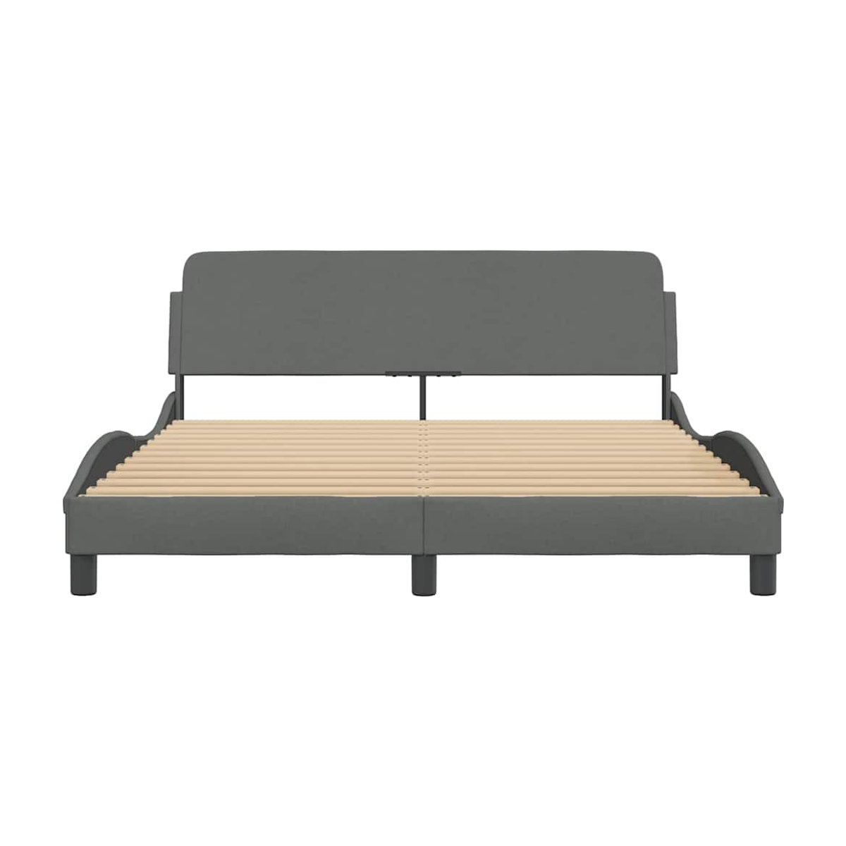 Vidaxl Polsterbett in Grau, Modernes Bettgestell mit Stoffbezug, B/T: 160 x 200 cm - Bild 2