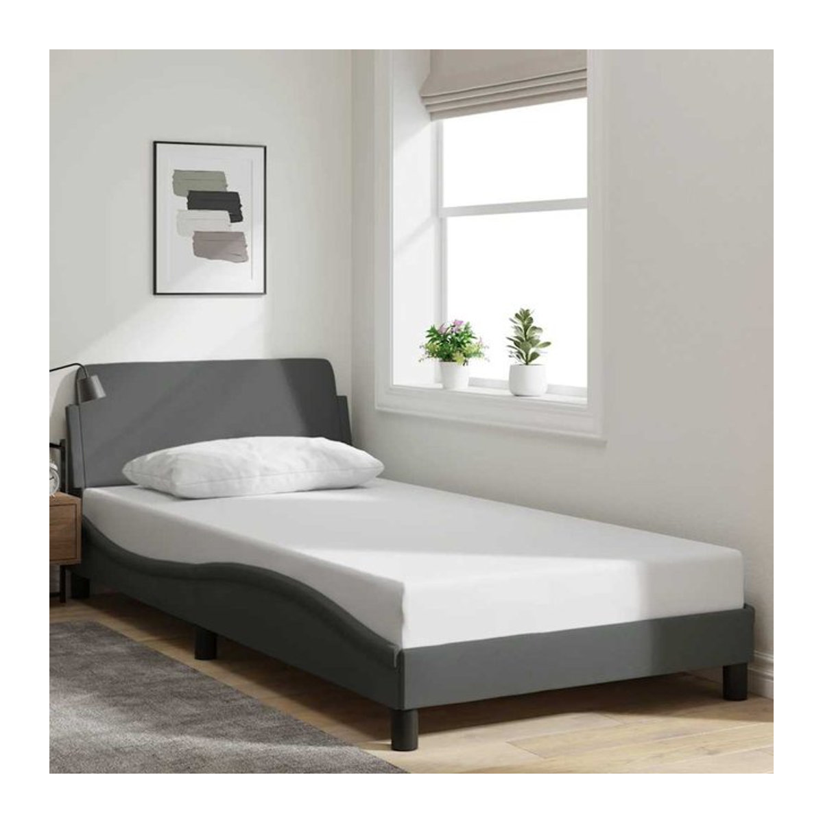 Vidaxl Polsterbett in modernem Design, Grau, B/T: 100 x 200 cm - Bild 1