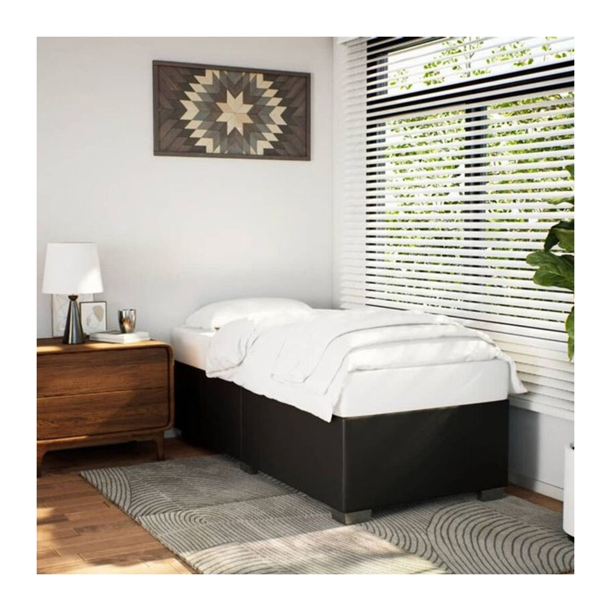 Vidaxl Polsterbett in Schwarz aus Kunstleder mit Holzwerkstoff, B/T/H: 90 x 200 x 46 cm - Bild 1