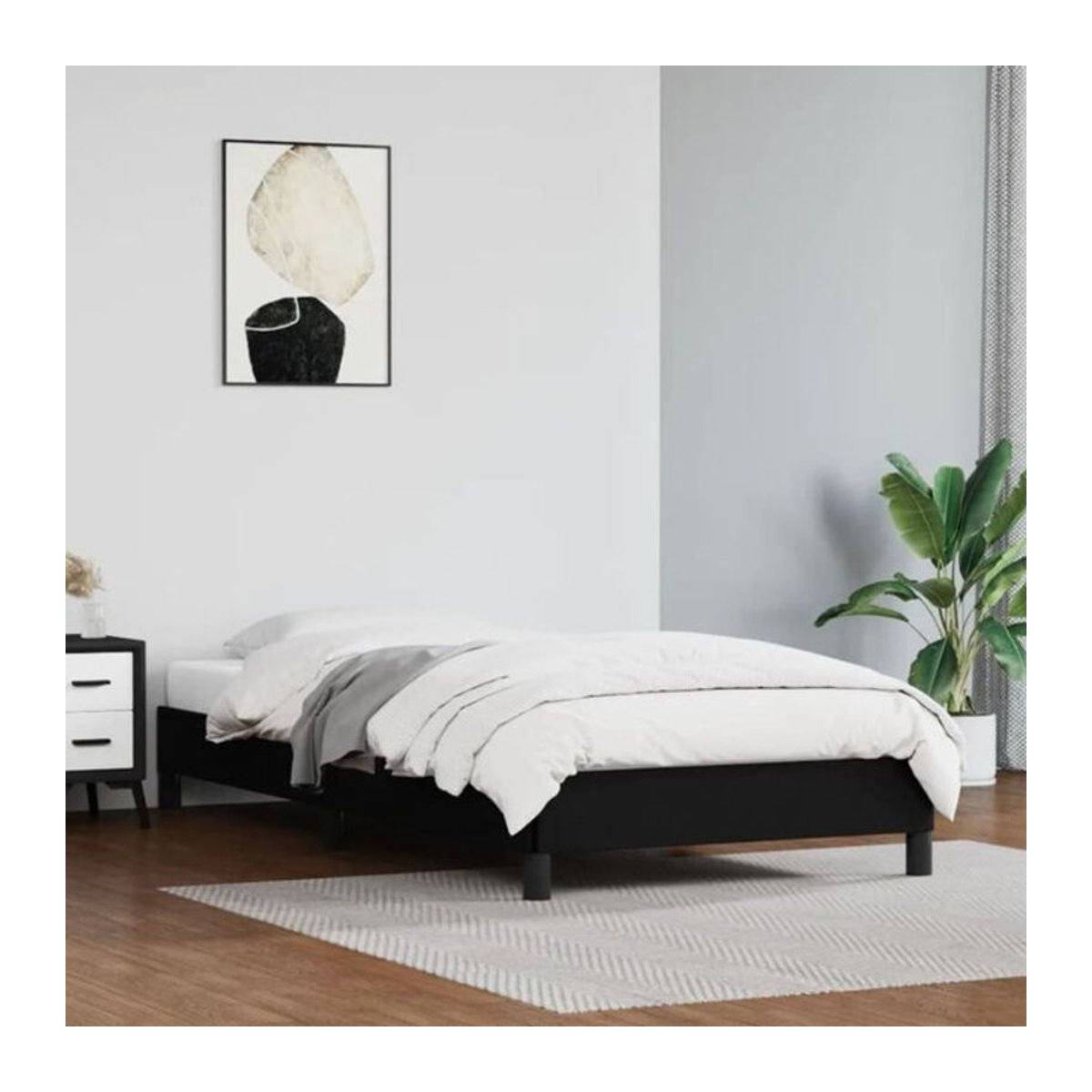 Vidaxl Polsterbett in Schwarz aus Kunstleder mit Maßen B: 90 cm, L: 200 cm - Bild 1
