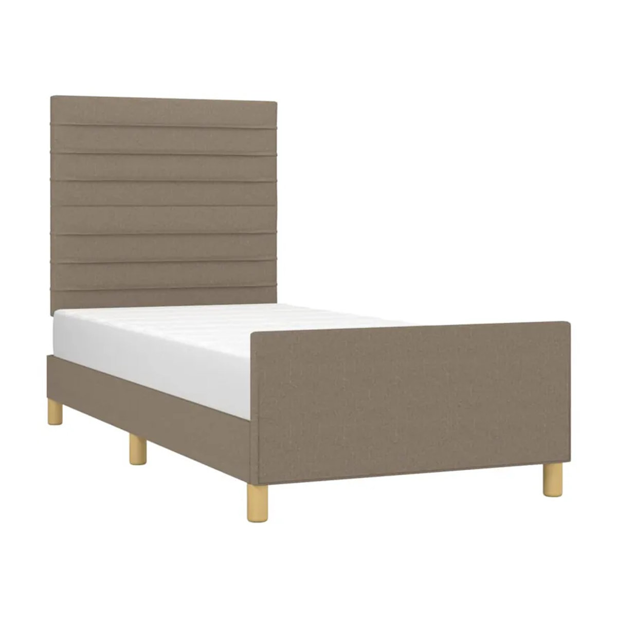 Vidaxl Polsterbett in Taupe Meliert aus Stoff, Modernes Bettgestell ohne Matratze, B/T/H: 80 x 200 cm - Bild 5