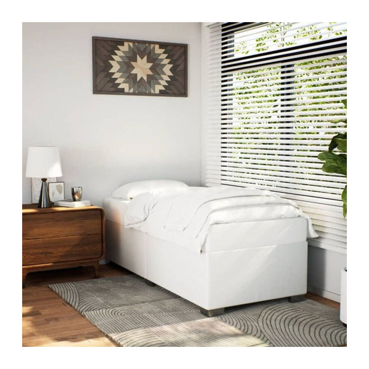 vidaxl Polsterbett in Weiß aus Kunstleder und Holzwerkstoff, B/T: 90 x 200 cm - Bild 1