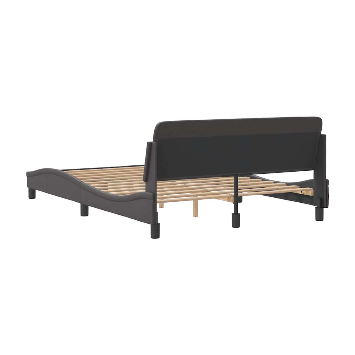 Vidaxl Polsterbett mit Kopfteil aus Kunstleder, Grau, B/T: 120 x 200 cm - Bild 3
