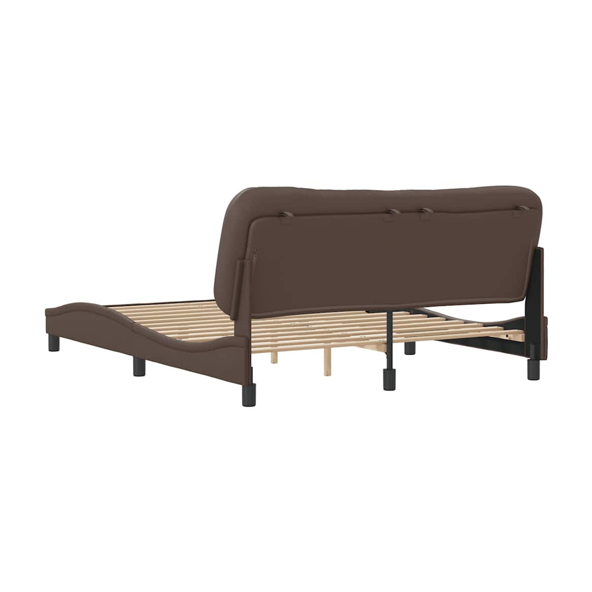 Vidaxl Polsterbett mit Kopfteil aus Kunstleder in Braun, B/T/H: 160 x 200 cm - Bild 3