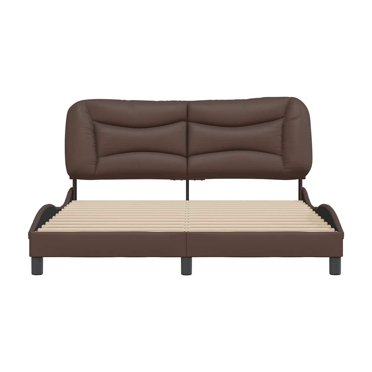 Vidaxl Polsterbett mit Kopfteil aus Kunstleder in Braun, B/T/H: 160 x 200 cm - Bild 4