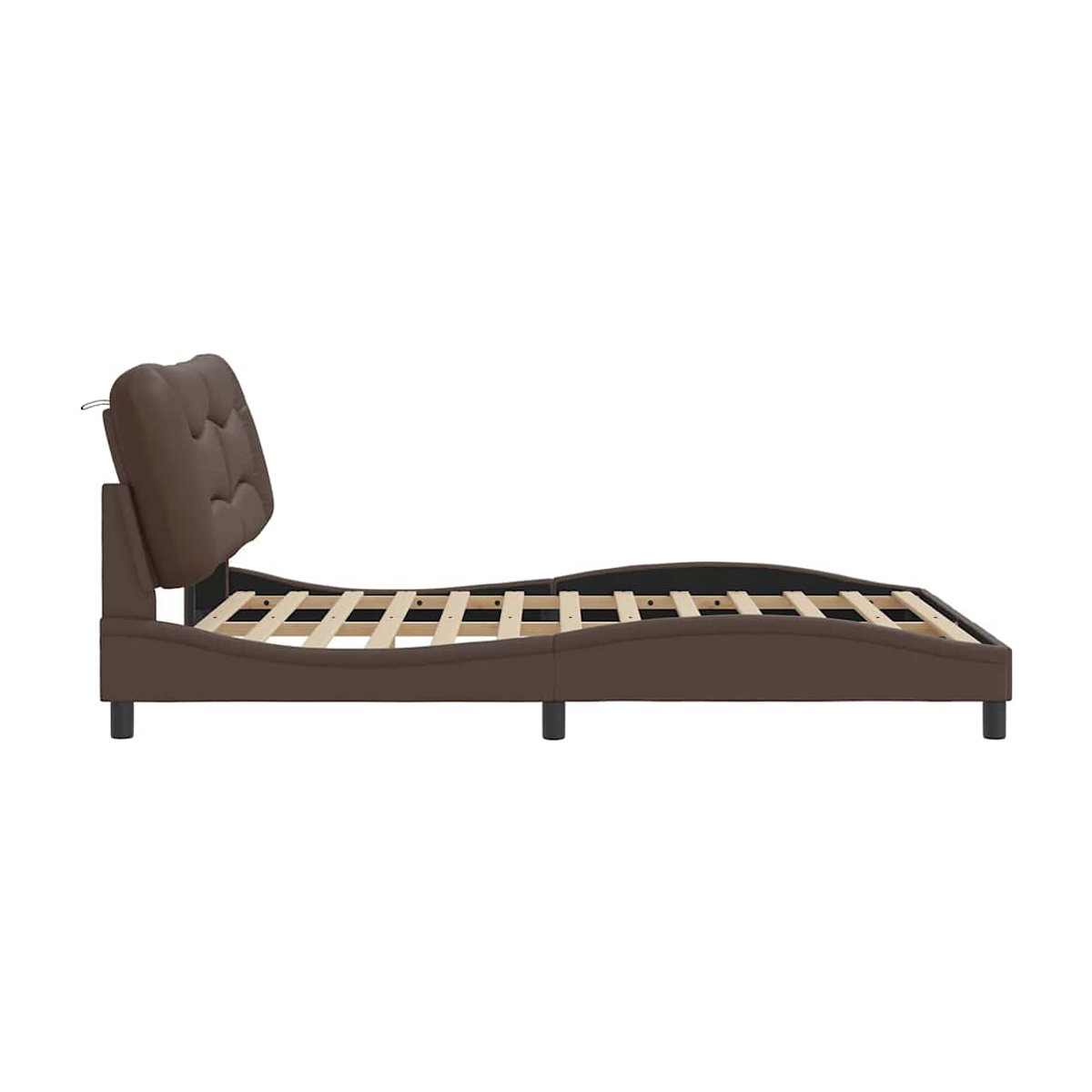 Vidaxl Polsterbett mit Kopfteil aus Kunstleder in Braun, B/T/H: 160 x 200 cm - Bild 5