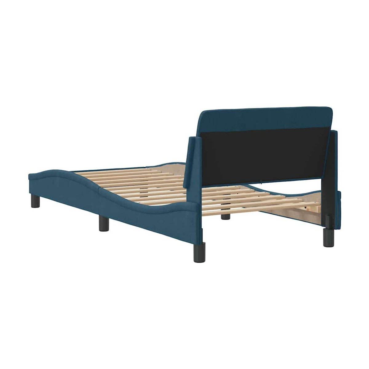 Vidaxl Polsterbett mit Kopfteil aus Samt in Blau, B/T/H: 90 x 190 cm - Bild 2