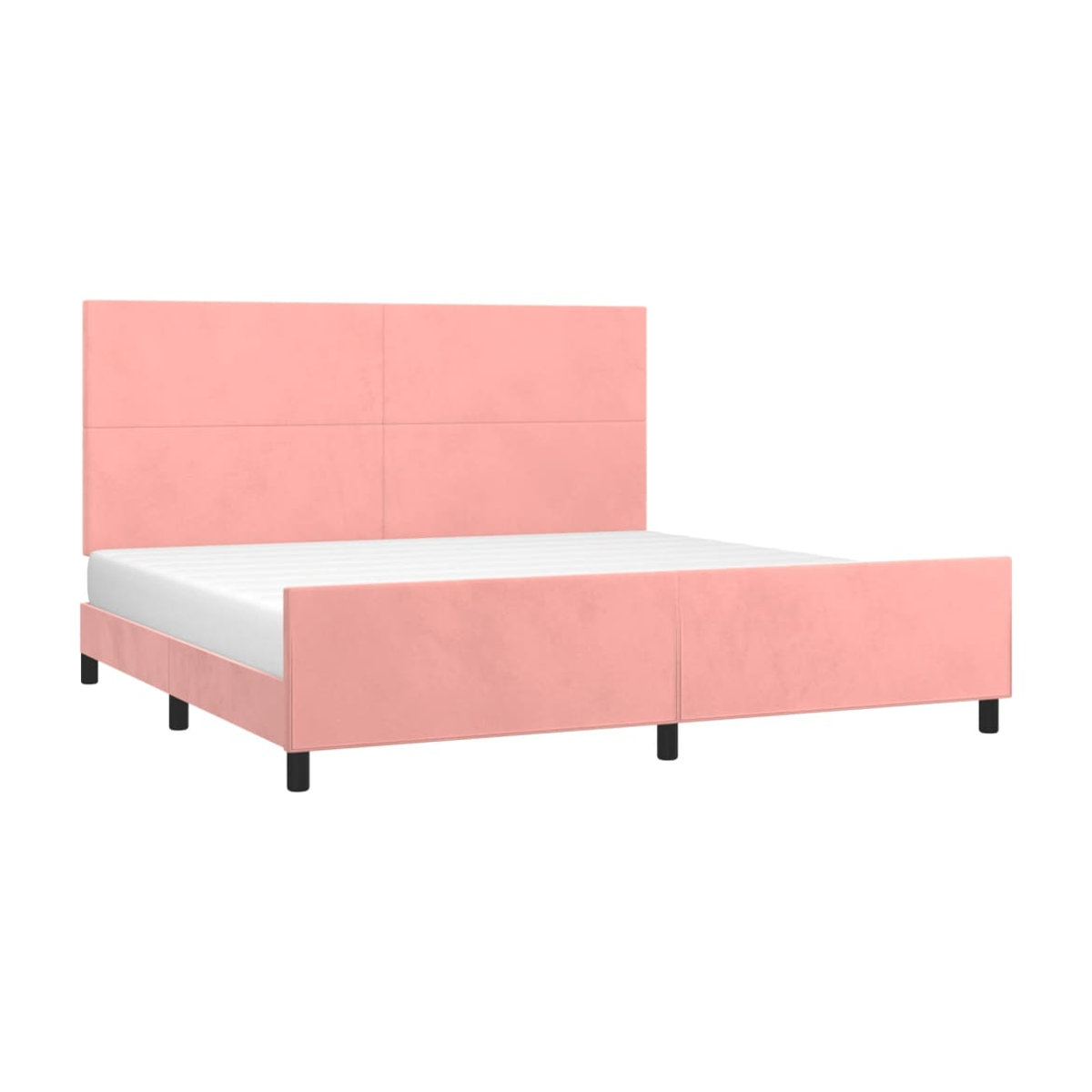 Vidaxl Polsterbett mit Kopfteil aus Samt in Rosa, B/T: 200 x 200 cm - Bild 2
