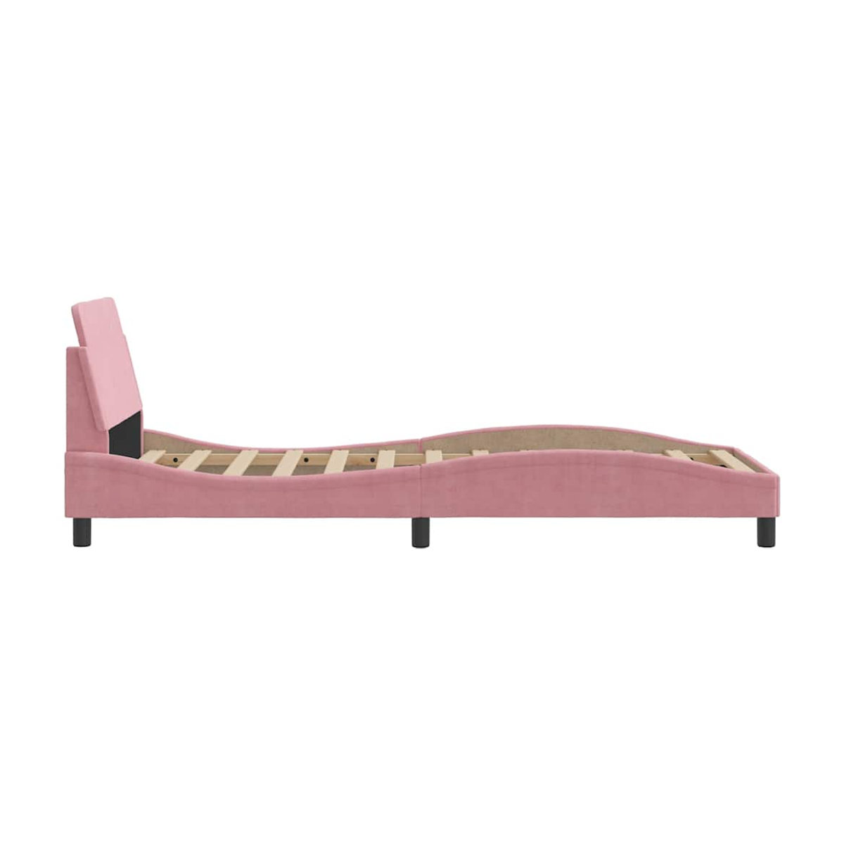 Vidaxl Polsterbett mit Kopfteil aus Samt in Rosa, B/T/H: 90 x 190 cm - Bild 2